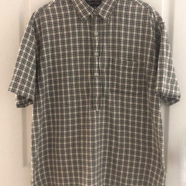 빈티지 체크 반팔 티셔츠 