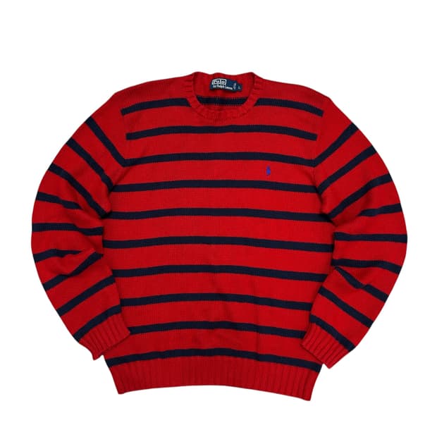 폴로 스트라이프 코튼 크리스마스 니트(L)