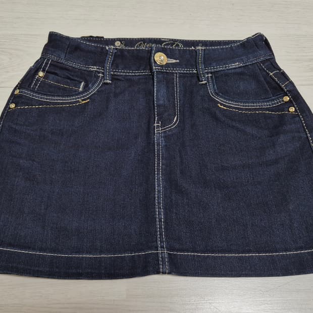 빈티지 y2k 큐빅 생지 데님 스커트