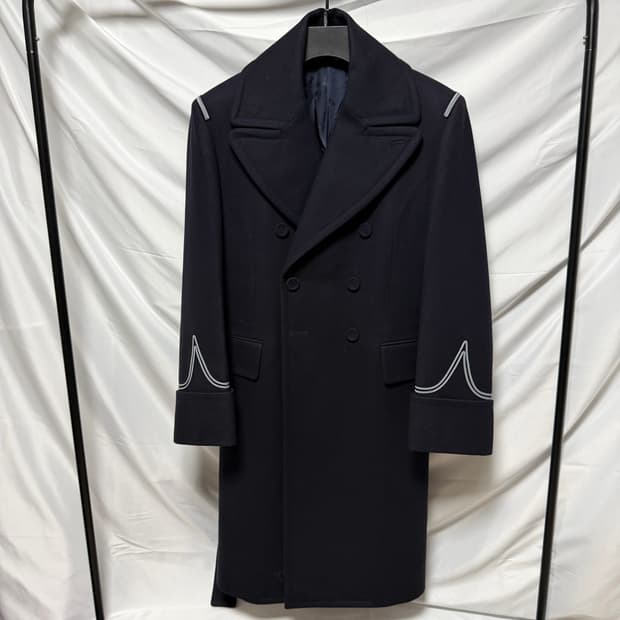 [S+급/48] 디올 파이핑 벨트 코트 블랙