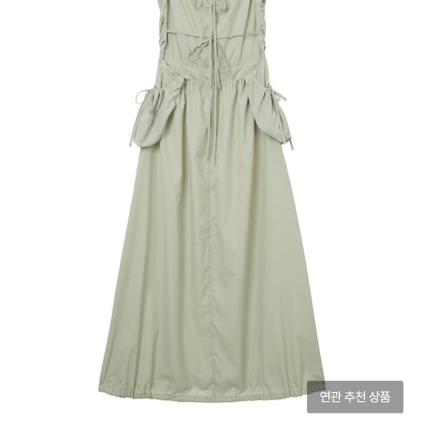 더 오픈 프로덕트 패치 포켓 셔링 드레스 딥 브라운