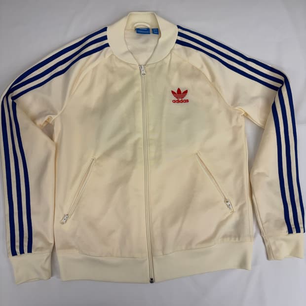 [L] 아디다스 파이어버드 아이보리색 나비자수 트랙탑 져지
