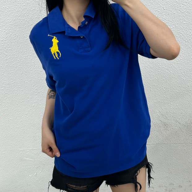 폴로 랄프로렌 레몬 빅포니 블루 pk반팔 XL