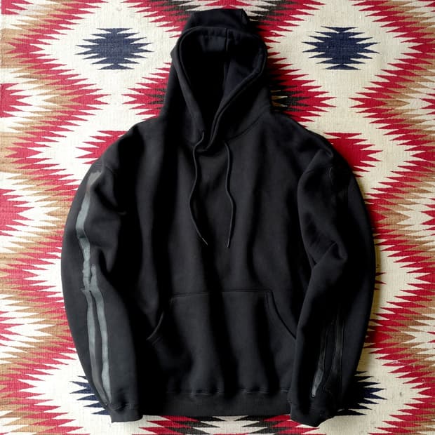 블랙아웃 본즈 레더 후드 후디 XL