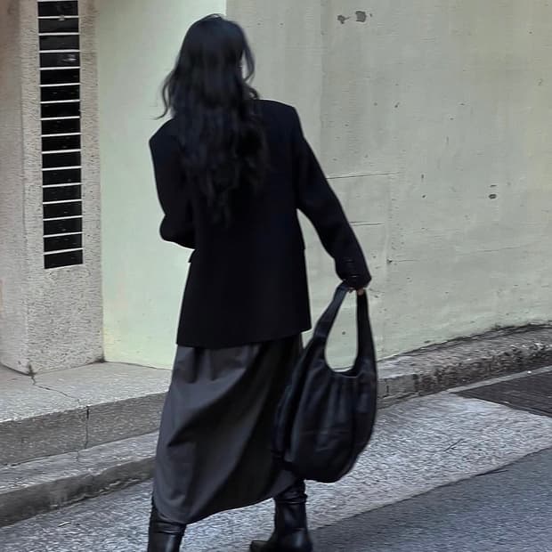 트리밍버드 핸드메이드 울 자켓 블랙