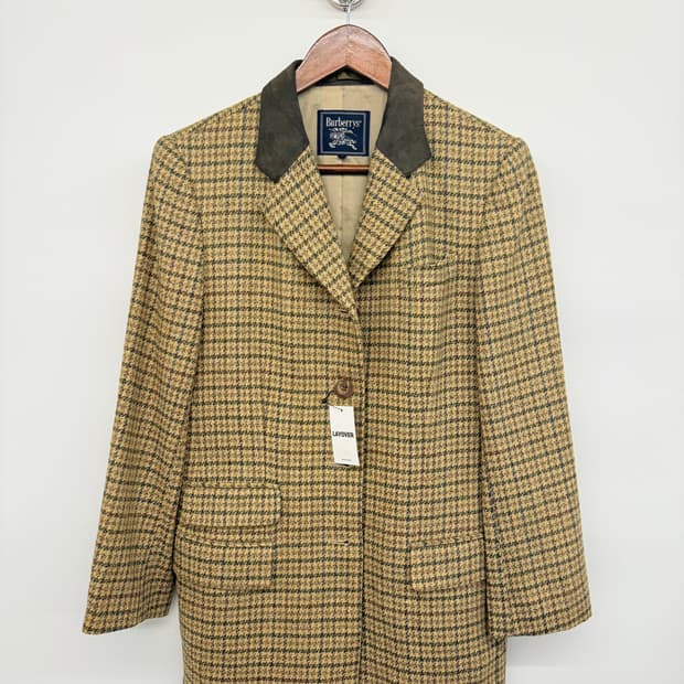 버버리 울체크자켓