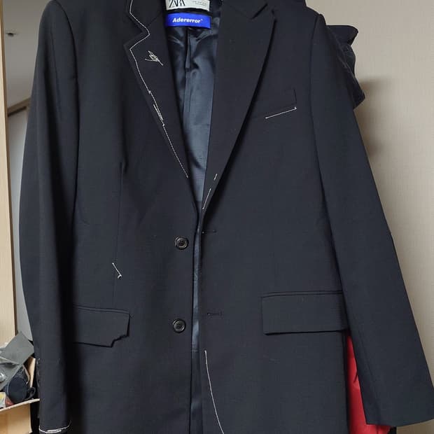 [M, 미품] 자라 x 아더에러 오버사이즈 스티치 블레이저 자켓 블랙