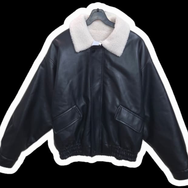 여66 페이크 가죽 양털카라 무스탕 점퍼