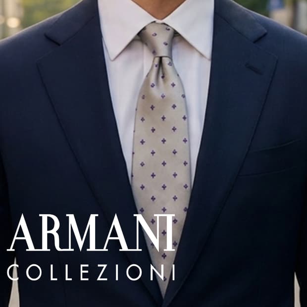 아르마니 꼴레지오니 도트 패턴 넥타이 9.9cm A+~A등급 K2399