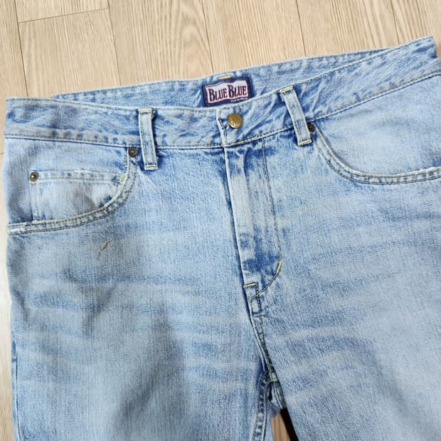 블루블루재팬 라이트 블루 데님 하프 팬츠