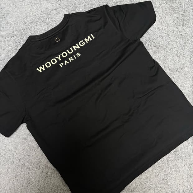 우영미 자수 백로고 반팔티