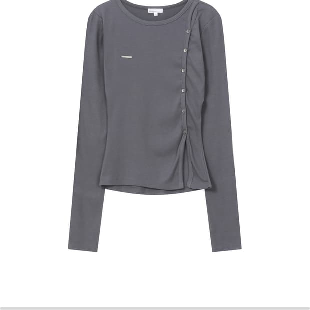 Unbalanced button long sleeves CHARCOAL