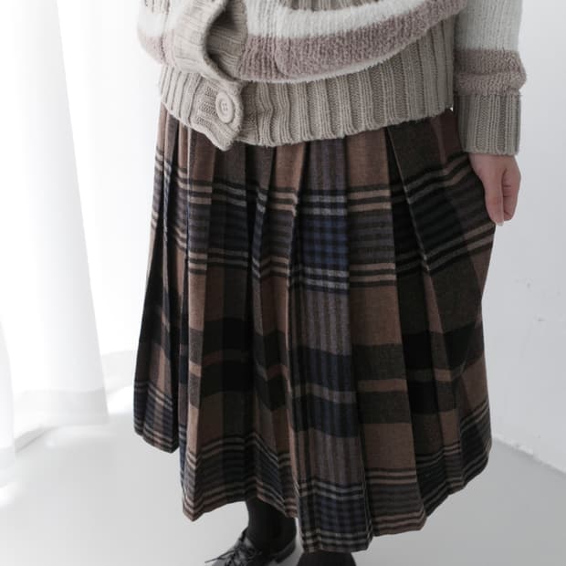 check wrap skirt