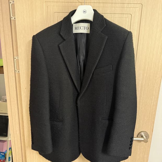 렉토 싱글 브레스티드 오버사이즈 울 자켓 블레이저