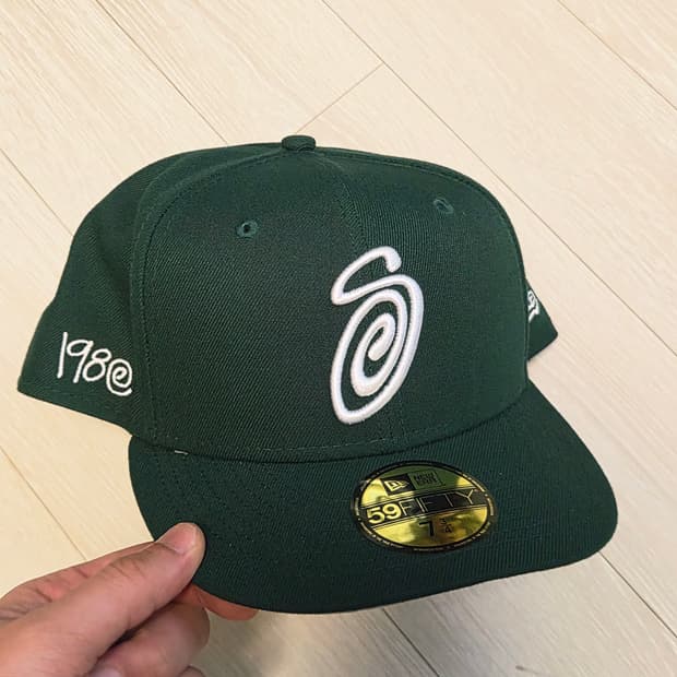 스투시 컬리 S 59피프티 뉴에라 캡 딥그린