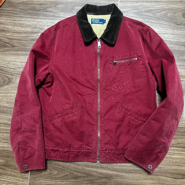 90s-00s 빈티지 폴로 랄프로렌 디트로이트 워크자켓 버건디 라지