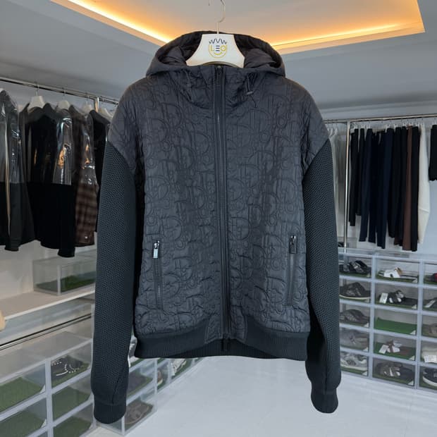 [리오브] 디올 오블리크 코튼 블렌드 후드 블루종 자켓