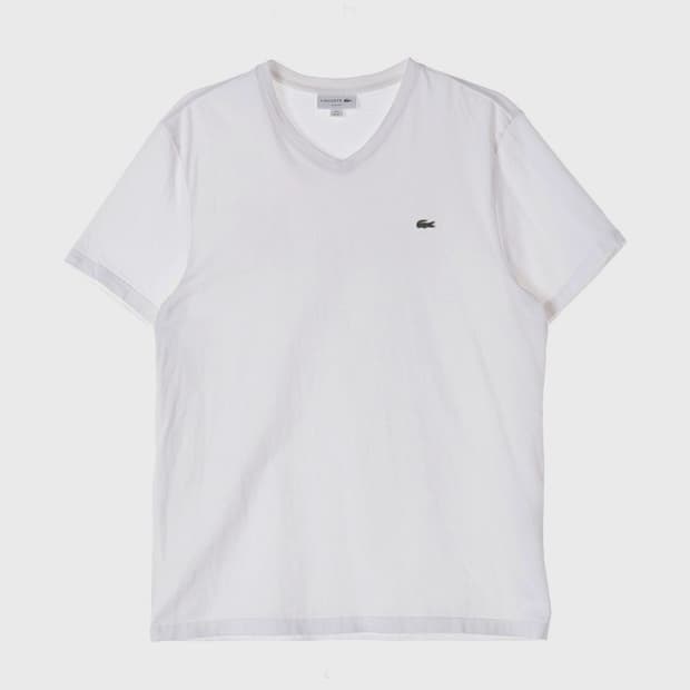 라코스테 화이트 브이넥 슬림핏 반팔티 6