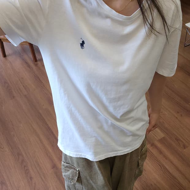 폴로 랄프로렌 포니 화이트 티셔츠