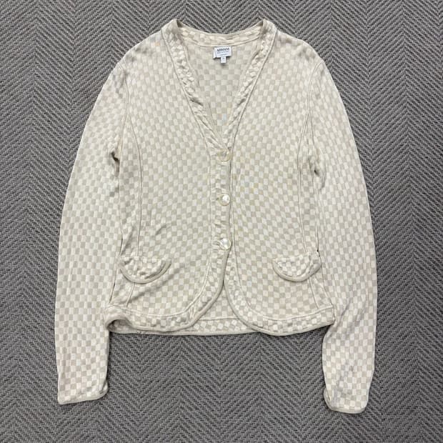  아르마니꼴레지오니 체크 가디건 v2215