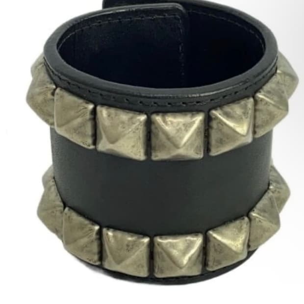 (OS) 준야와타나베 스터드 펑크 레더 팔찌 