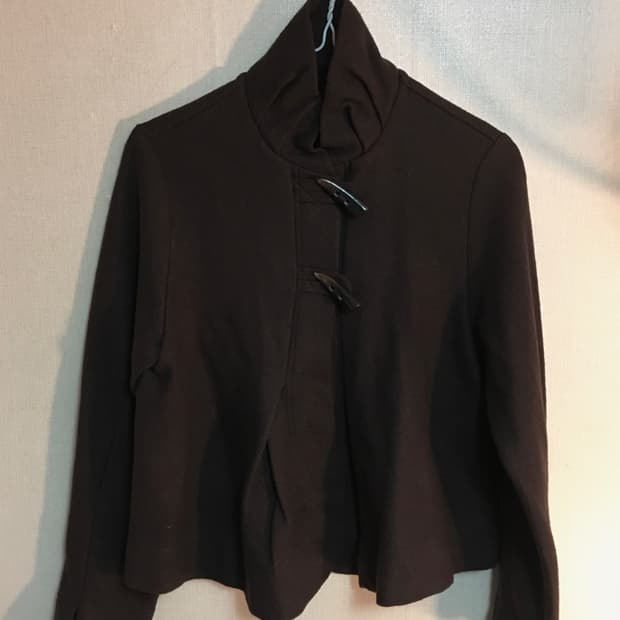 브라운 떡볶이 단추 하이넥 자켓 코바프리즈프레임오츠빈티지ayadz입질연