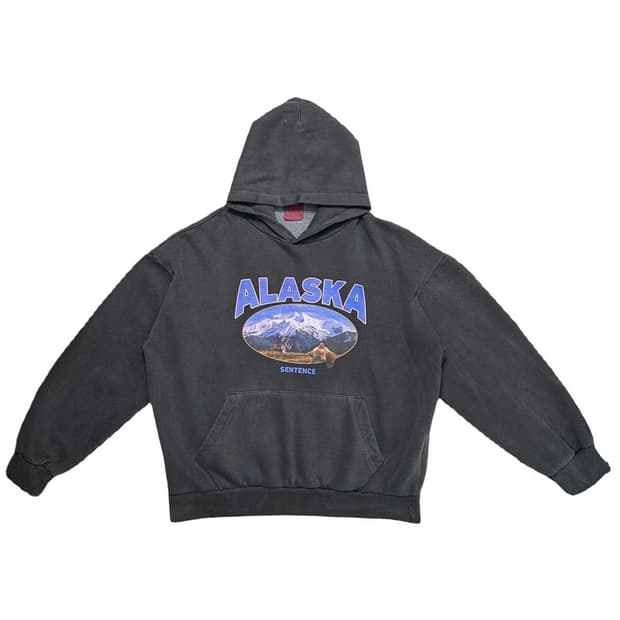 알래스카 루즈핏 기모 후드티 F