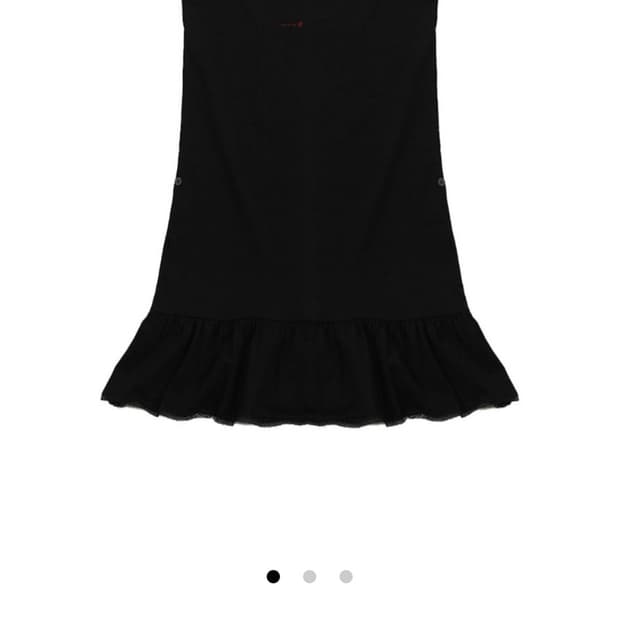 오스하이 Lace Button Dress Black