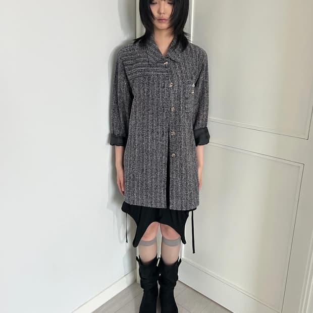 Calm Grey Stripe Shirt / 빈티지 셔츠