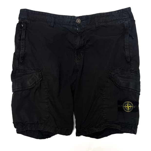 [36size] 스톤아일랜드 카고 숏팬츠 블랙