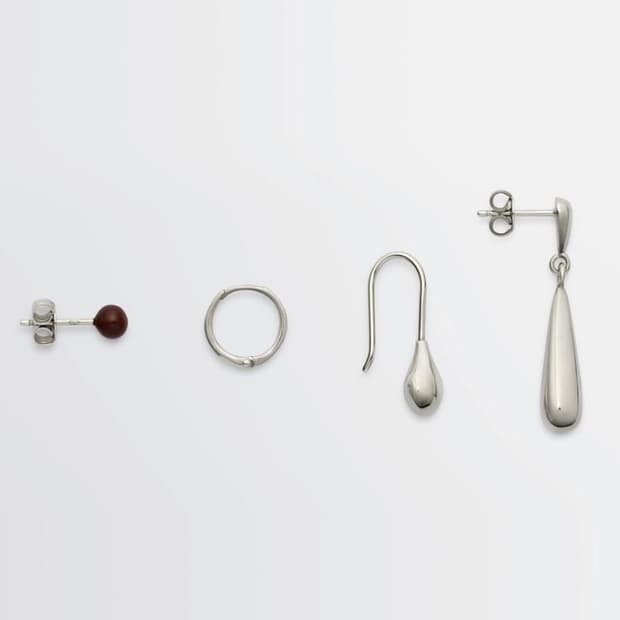 lemaire 실버 이어링 피어싱 세트