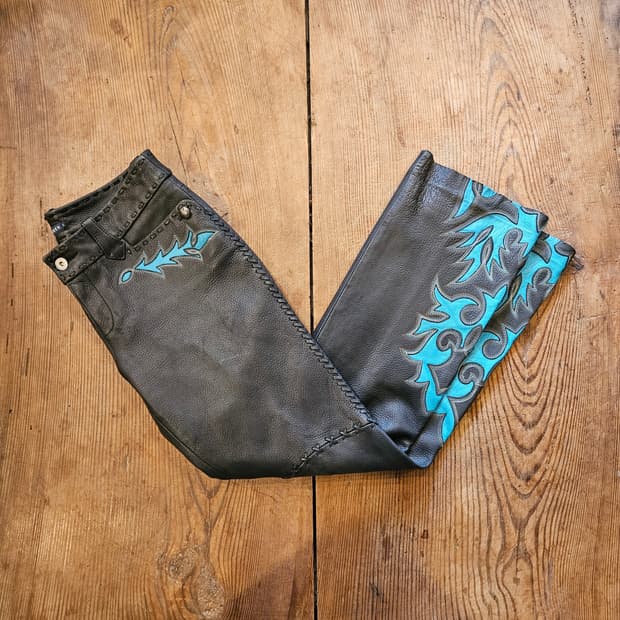 빈티지 폴로 랄프로렌 레더 팬츠