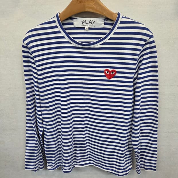 꼼데가르송 스트라이프 블루 롱슬리브 긴팔 m