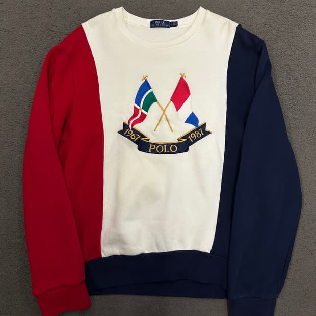 폴로 랄프로렌 플래그 트라이 컬러 스웻 처분 