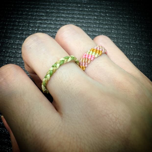 003. 오색 실반지 2pcs