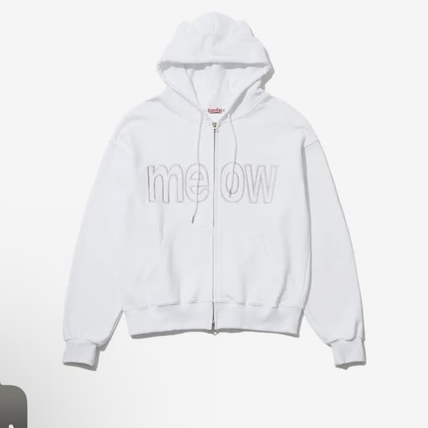 택포 새상품 잇자바이브meow cat ear hoodie zip-up