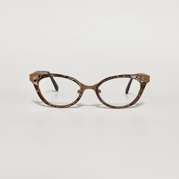 1000 빈티지안경 캣아이 안경테 가벼운 메탈 안경 마블 패턴 브라운