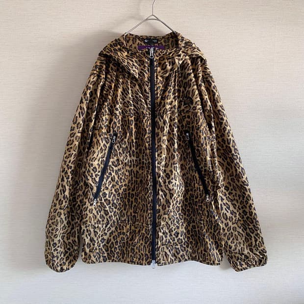 노스페이스 퍼플라벨 30D 퍼텍스 레오파드 프린트 마운틴 윈드 파카