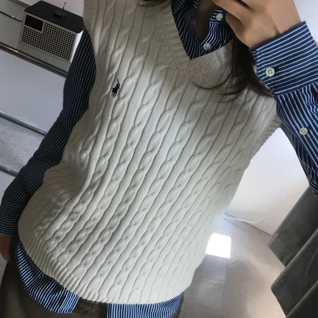폴로 랄프로렌 케이블 니트베스트