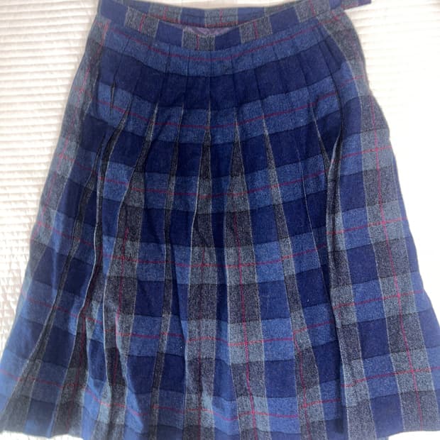 wool check skirt 울 모직 체크 스커트 일봉