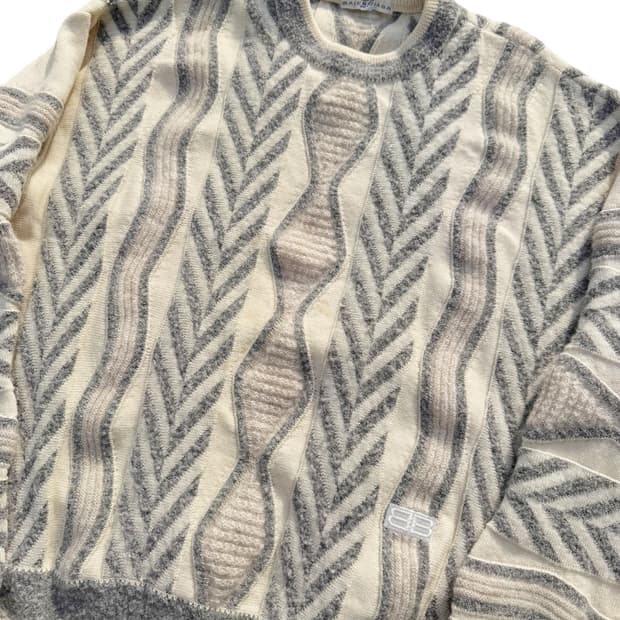 Balenciaga 발렌시아가 BB로고 모헤어 라운드넥 니트