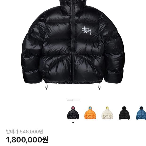 스투시 마이크로 립스탑 다운 파카 블랙