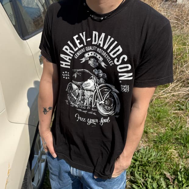 할리데이비슨 그래픽 반팔티셔츠 L