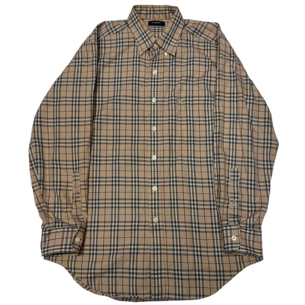 버버리 런던 기마로고 노바체크셔츠 M