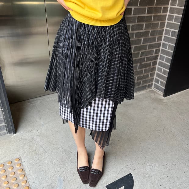 Facetasm 체크 패턴 스커트