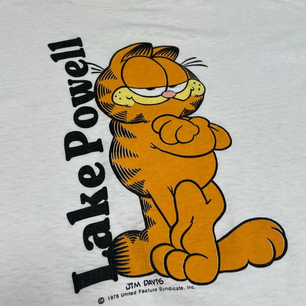 70s 가필드 Lake Powell 프린팅 반팔 티셔츠 XL
