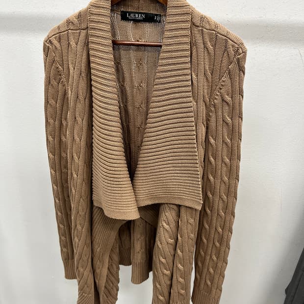 여) 랄프로렌 논버튼 케이블 가디건 