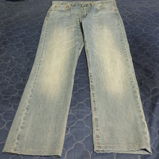 리바이스 502 레귤러 테이퍼드핏 프리미엄 워싱 데님팬츠 인디고 (32)