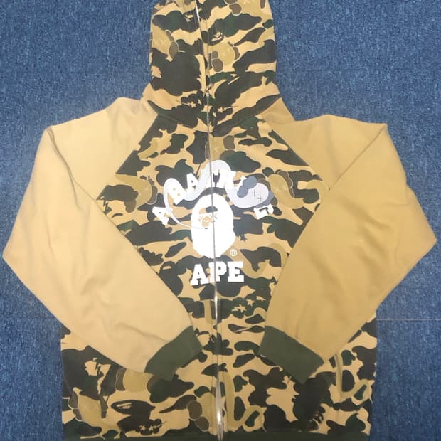 베이프x카우스 후드집업 황계 L