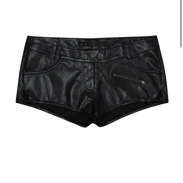 보헴서 LEATHER MICRO SHORTS, BLACK